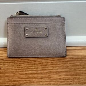 Kate Spade Taupe Leather Card Case